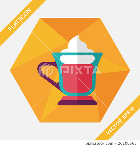 iced floating coffee flat icon with long shadow,eps10 iced floating coffee flat icon with long shadow,eps10 20100565