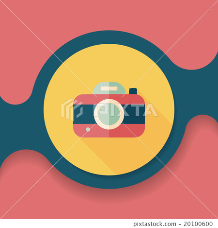 camera flat icon with long shadow,eps10 - Stock Illustration [20100600 ...