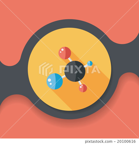 Molecule flat icon with long shadow,eps10 - Stock Illustration ...