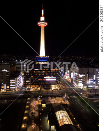京都塔夜景 京都塔夜景 20100824