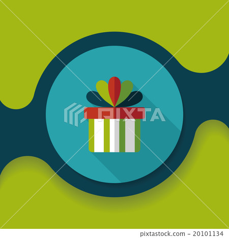 Gift flat icon with long shadow,eps10 20101134