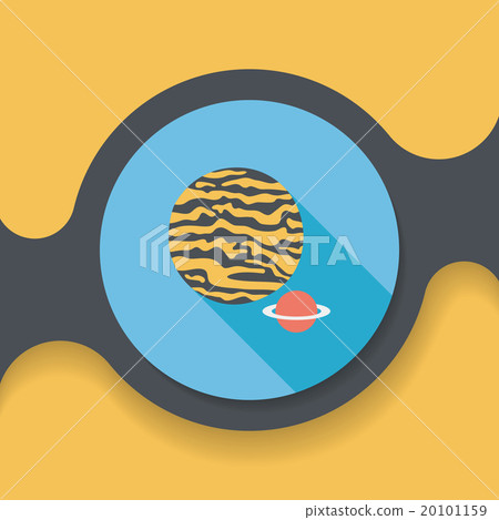 Space planet flat icon with long shadow,eps10 20101159