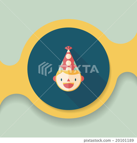 Birthday party boy flat icon with long shadow,eps10 Birthday party boy flat icon with long shadow,eps10 20101189
