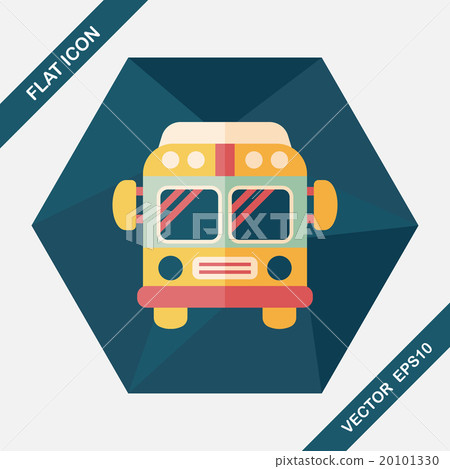 Transportation bus flat icon with long shadow,eps10 20101330