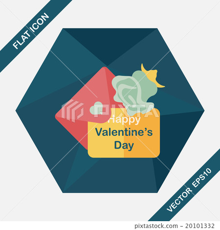 Valentine's day love letter flat icon with long shadow,eps10 20101332