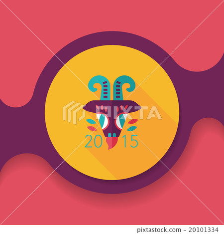 Chinese New Year flat icon with long shadow,eps10, Chinese Zodia 20101334