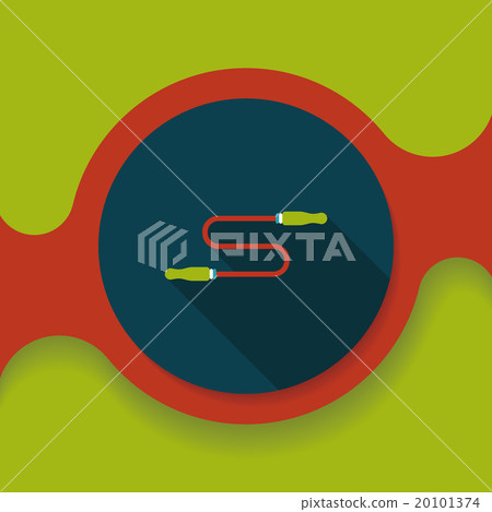 Skipping rope flat icon with long shadow Skipping rope flat icon with long shadow 20101374