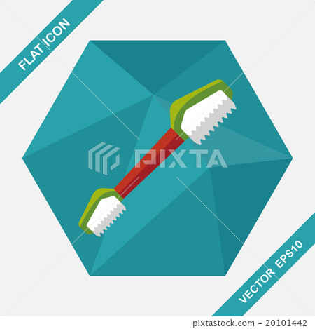 Pet teeth brush flat icon with long shadow,eps10 Pet teeth brush flat icon with long shadow,eps10 20101442