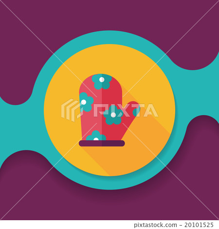 kitchenware oven mitts flat icon with long shadow,eps10 20101525