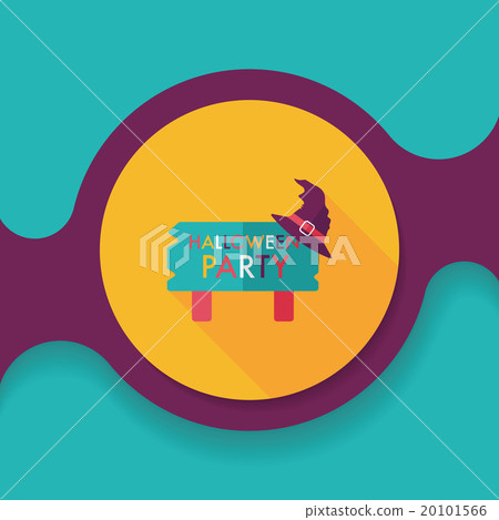 Halloween party sign flat icon with long shadow,eps10 20101566