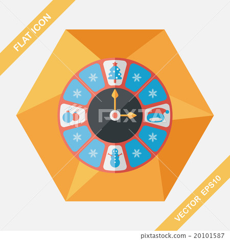 Christmas style clock flat icon with long shadow eps10 Christmas style clock flat icon with long shadow eps10 20101587