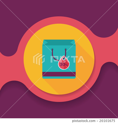 shopping paper bag flat icon with long shadow,eps10. 20101675