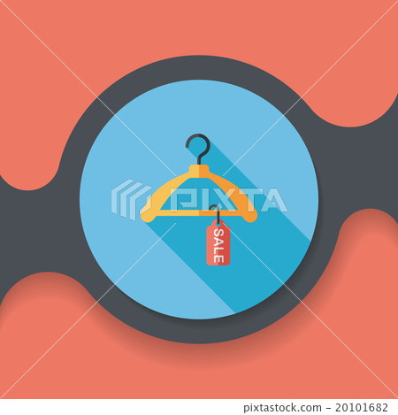 shopping clothes hanger flat icon with long shadow,eps10 shopping clothes hanger flat icon with long shadow,eps10 20101682