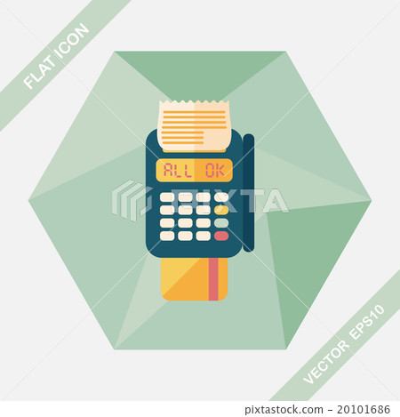 Shopping credit card machine flat icon with long shadow,eps10 Shopping credit card machine flat icon with long shadow,eps10 20101686