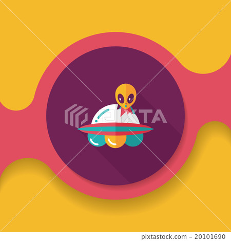 Space UFO flat icon with long shadow, eps10 Space UFO flat icon with long shadow, eps10 20101690