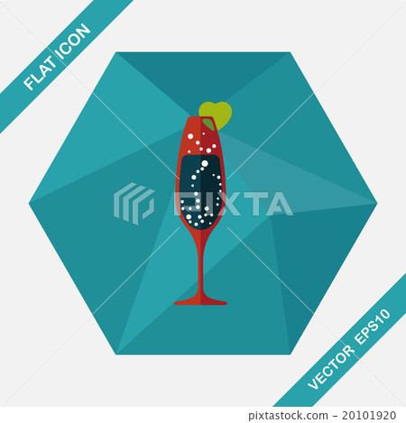 Valentine's day champagne flat icon with long shadow,eps10 Valentine's day champagne flat icon with long shadow,eps10 20101920