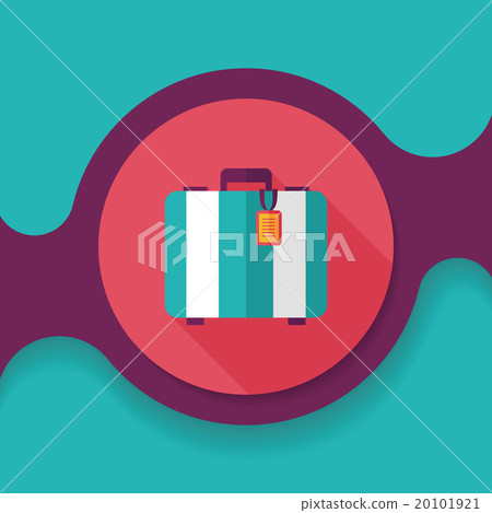 vintage travel suitcases, flat icon with long shadow vintage travel suitcases, flat icon with long shadow 20101921
