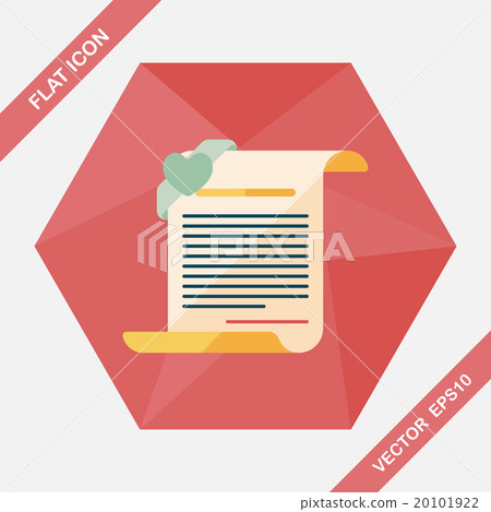 marriage document flat icon with long shadow,eps10 20101922