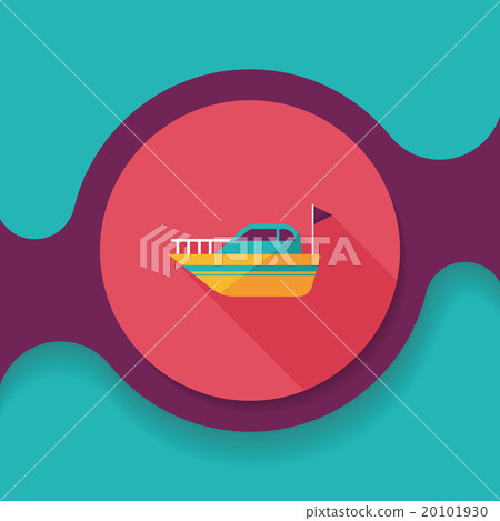 Yacht flat icon with long shadow,eps10 20101930