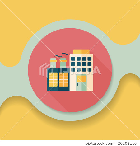 Skyscrapers flat icon with long shadow 20102116