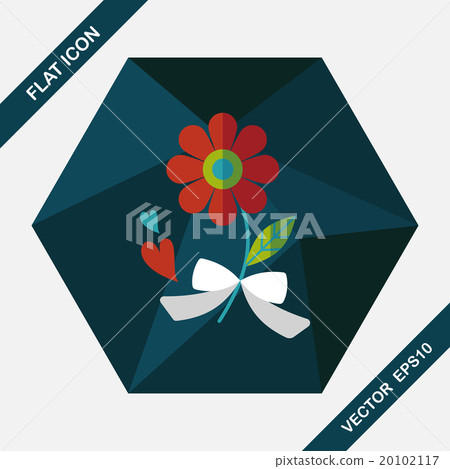 Valentine's Day flower flat icon with long shadow,eps10 Valentine's Day flower flat icon with long shadow,eps10 20102117