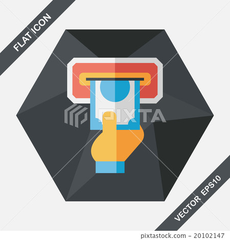 ATM flat icon with long shadow,eps10 ATM flat icon with long shadow,eps10 20102147