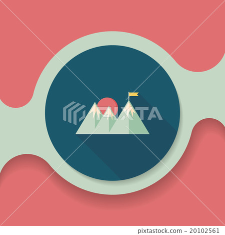 Mountain tourist flat icon with long shadow,eps10 - Stock Illustration ...