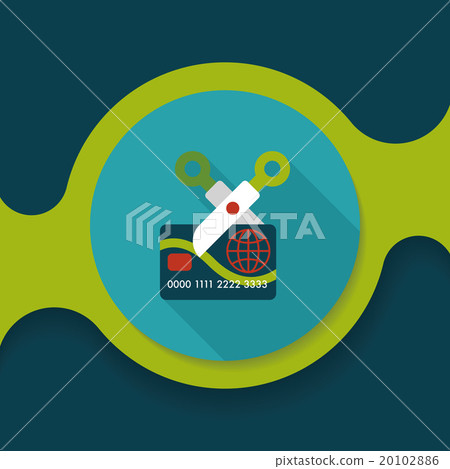 credit card flat icon with long shadow,eps10 20102886