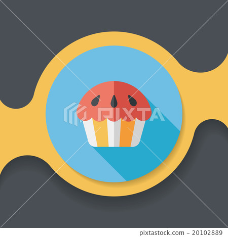 cupcake flat icon with long shadow,eps10 20102889