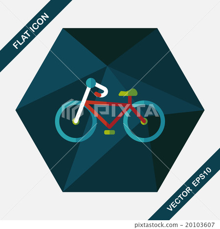 Transportation bicycle flat icon with long shadow,eps10 Transportation bicycle flat icon with long shadow,eps10 20103607
