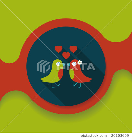 Valentine's Day lover bird flat icon with long shadow,eps10 Valentine's Day lover bird flat icon with long shadow,eps10 20103609