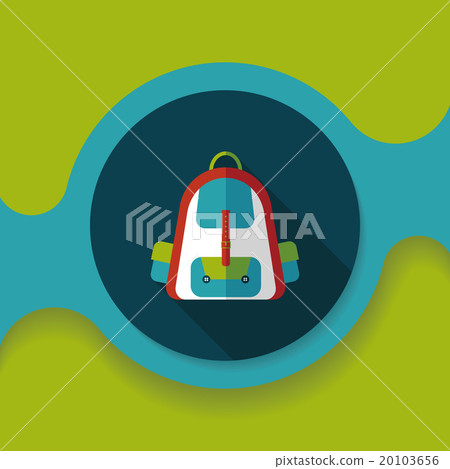 Backpack flat icon with long shadow,eps10 Backpack flat icon with long shadow,eps10 20103656
