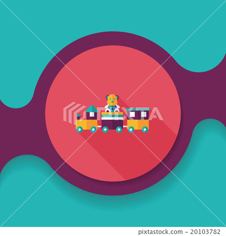 Train toy flat icon with long shadow,EPS 10 20103782