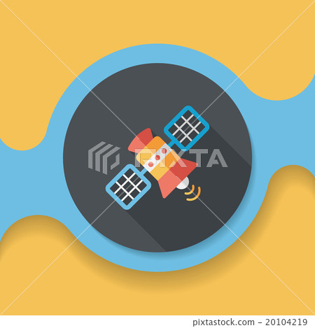 Space Satellite flat icon with long shadow,eps10 20104219