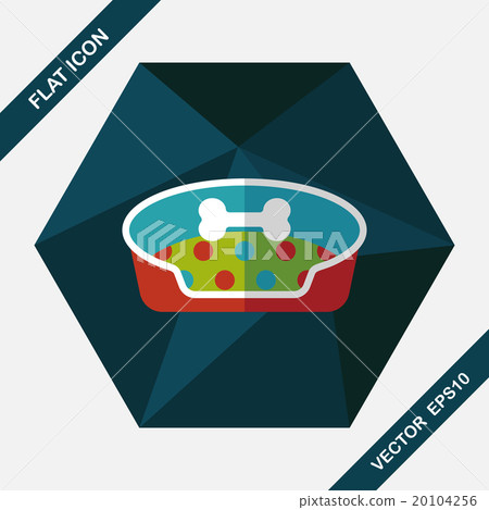 Pet bed flat icon with long shadow,eps10 20104256