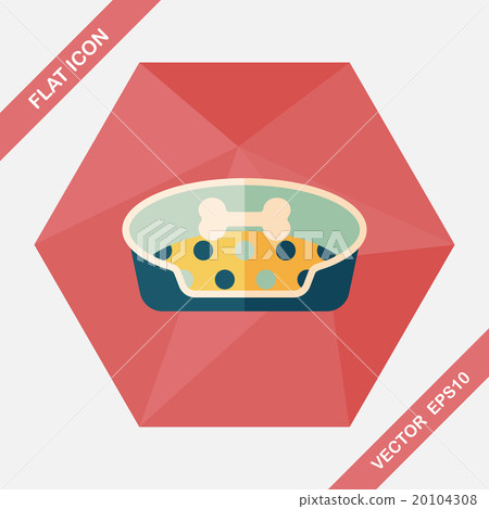 Pet bed flat icon with long shadow,eps10 - Stock Illustration [20104308 ...