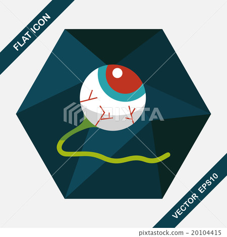 Halloween eyeball flat icon with long shadow,eps10 20104415