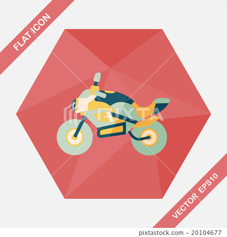 Transportation motorcycle flat icon with long shadow,eps10 Transportation motorcycle flat icon with long shadow,eps10 20104677
