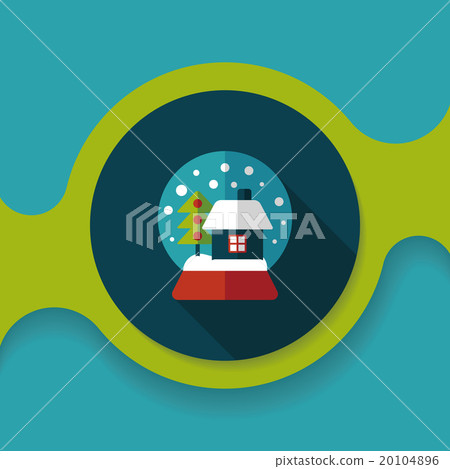 snow globe and gifts flat icon with long shadow,eps 10 20104896