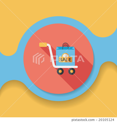 shopping handling trolley flat icon with long shadow,eps10 20105124