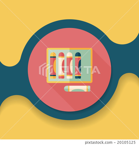 crayons flat icon with long shadow,eps10 20105125