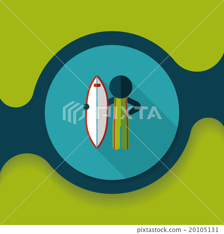 surfing flat icon with long shadow - Stock Illustration [20105131] - PIXTA