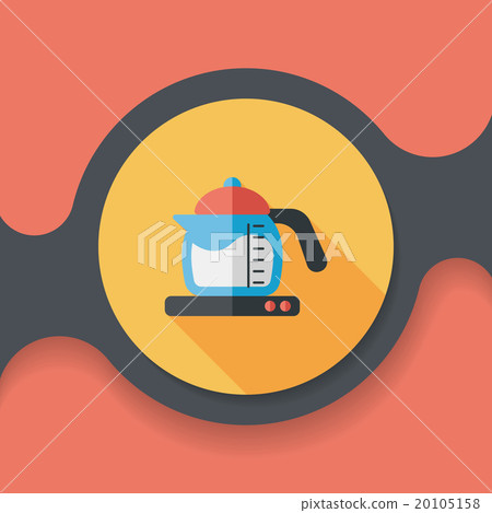 kitchenware tea pot flat icon with long shadow,eps10 20105158