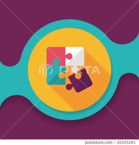 Puzzle flat icon with long shadow,EPS 10 Puzzle flat icon with long shadow,EPS 10 20105261