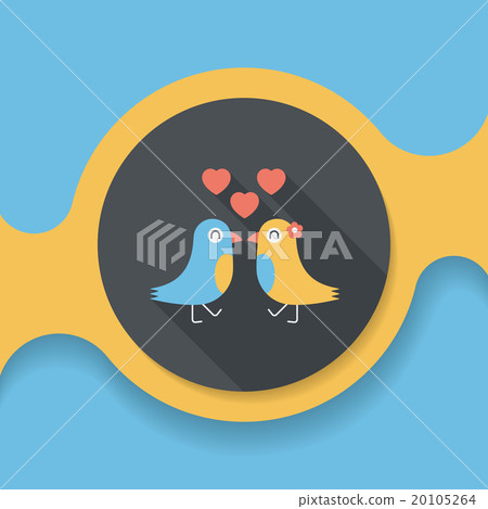Valentine's Day lover bird flat icon with long shadow,eps10 Valentine's Day lover bird flat icon with long shadow,eps10 20105264
