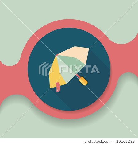 umbrella flat icon with long shadow 20105282