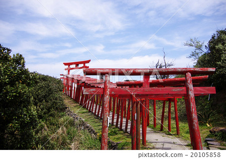Former Nagami Inage Shrine Red Torii look up 20105858