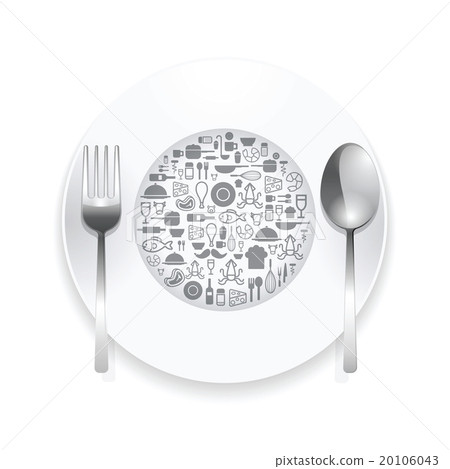 Flat Icons plate,foods concept vector illustration Flat Icons plate,foods concept vector illustration 20106043