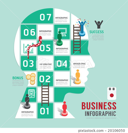 Business board game concept infographic step 20106050