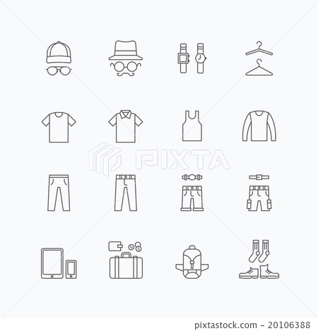 vector linear web icons set - man clothing store vector linear web icons set - man clothing store 20106388